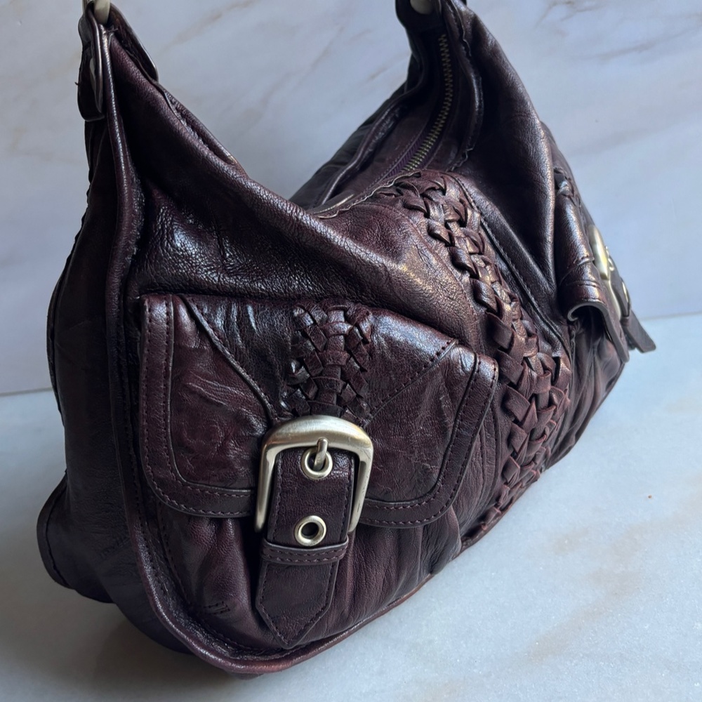 Junior Drake Shoulder Bag in Deep Purple with Silver Hardware - Picture 5 of 7